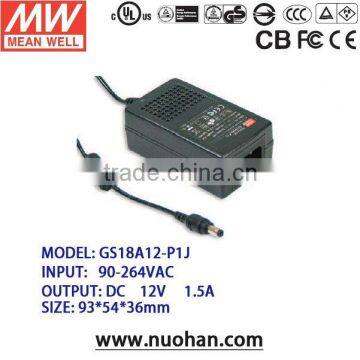 Meanwell 12v 1.5a switching power supply/15~18W AC-DC Single Output Desktop /12v adaptor/Power Supply Desktop