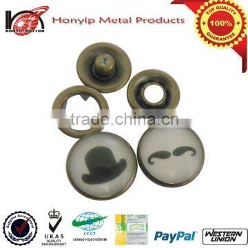 11.7mm Pearl Prong Snap Button With Flower Printed With 333# Bottom