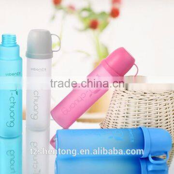 Frosted Leak Proof Multiuse Lid Plastic Drinking Water Bottle
