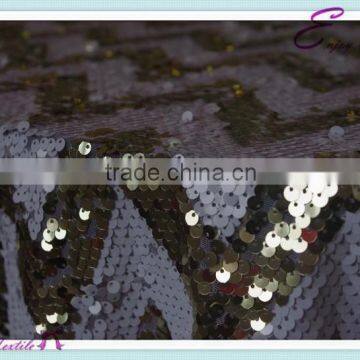 YHT#158 chevron sequin polyester banquet wedding wholesale cheap table cloth linen overlay