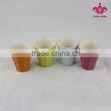 Colorful ceramic mug without handle