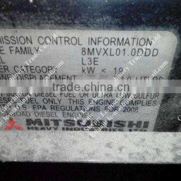 Genuine and New Mitsubishi L3E-EDL2M engine assy use for KOBELCO SK17SR-3 excavator