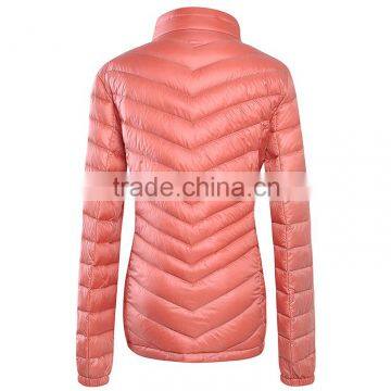 Custom Women Pink Ultra Light Duck Down Jacket photo-2