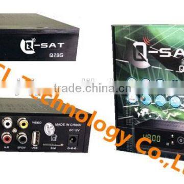 Factory 2015 Newest qsat q28g,qsat q28, q-sat q28g, q-sat q28,hd gprs receiver with two accounts and DVB-T2 together for Africa