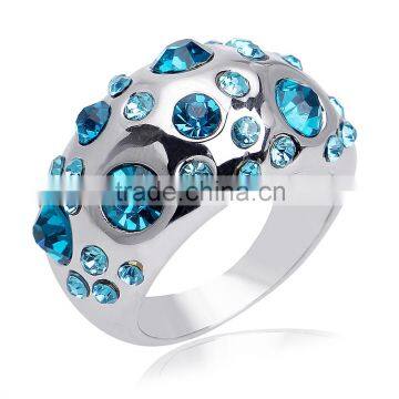 18K Austrian Crystals White Gold Diamond Cubic Zirconia Rings