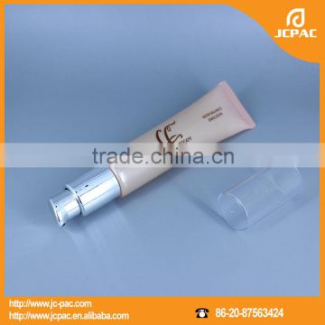 CC Cream Metallic Cap Cosmetic Packaging Airless Pump Tube, Cosmetic Airless Pump Tube