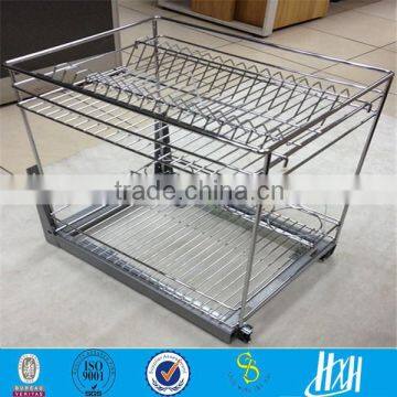 SS 2 layer Kitchen pull basket/chrome plated kitchen pull out basket