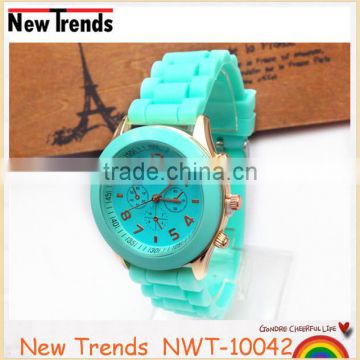 Ladies quartz select fashion custom made cheap colorful silicon rubber watch