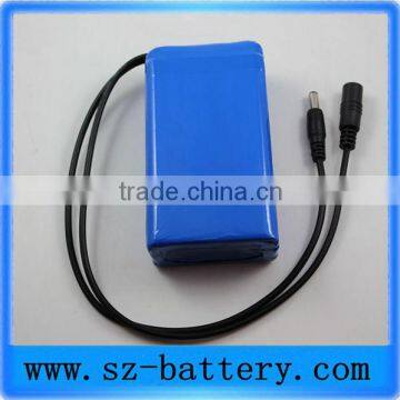 12v 10ah lipo battery rechargeable li with 2.1mm DC cable