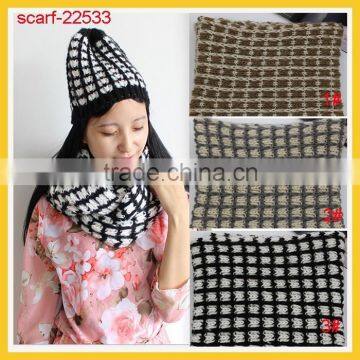 wholesale knitted winter scarf and hat set