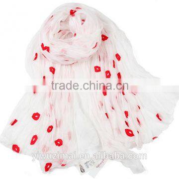 Embroidery Lips Beach Larger Size Scarf 200*145cm photo-4