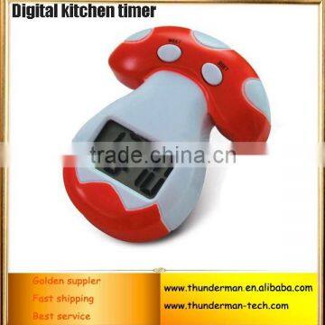 Mushroom style LCD Display Digital Kitchen Timer with Magnetic Function