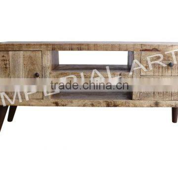 INDIAN MANGO WOOD TVC UNIT WITH IRON LEGS, FOR HOME FURNTIURE