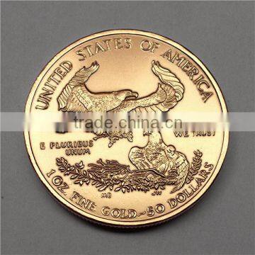 Thick Gold Plated Tungsten Gold Eagle Coin photo-3