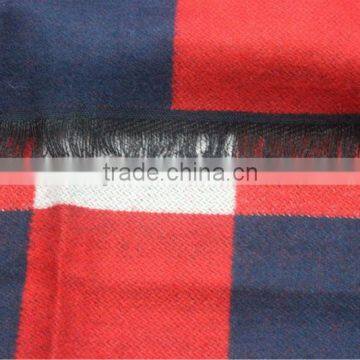 Balck and Red Color Tartan Plaid Indian Wool Shawl photo-3