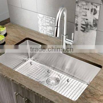 Alibaba kitchens SUS 304 undermount single handamade kitchen sink with cupc certification , sink strainer