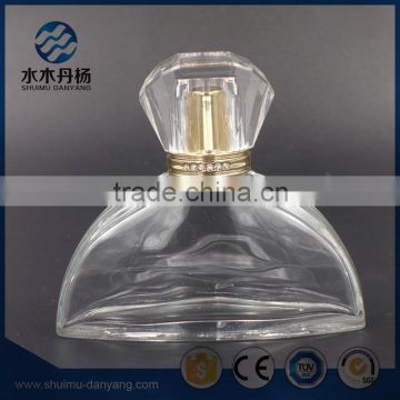 New design 90ml glass perfume bottle with pump sprayer