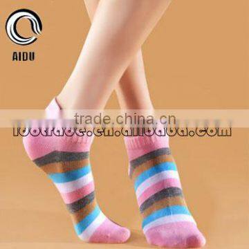 pink stripe cotton socks crew socks ankle socks