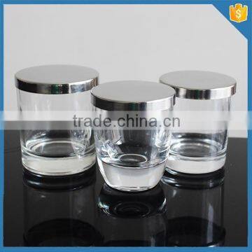 High quality cylinder handmade clear candle glass with lid