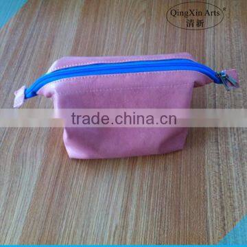 China manufacturer customized pink color pu cosmetic bag with four compartment