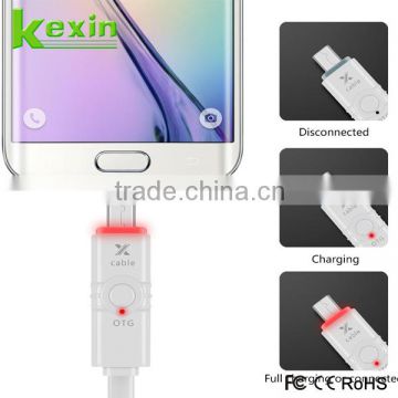 Durable And Avoid Twisting TPE Material Multifunction Cable Data Mini USB OTG Cable Micro USB with LED for Android