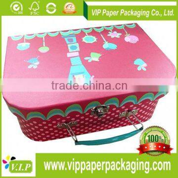 PACKAGING CUSTOM PRINTED PAPER CARDBOARD SUITCASE BOX WITH HANDLE