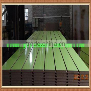 Green melamine mdf panel grooved