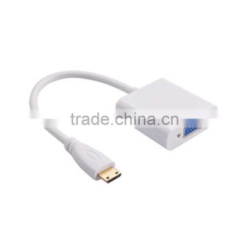 High quality New mini HDMI to VGA video Cable VGA Audio output TV PC Laptop Projector