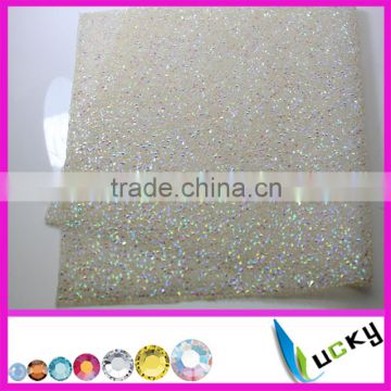 Wholesale popular fashion hot fix resin rhinestone mesh trimming, crystal ab color 24X40cm