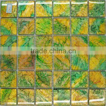 Multicolor Green Art Exterior Crystal Glass Mosaic Tile