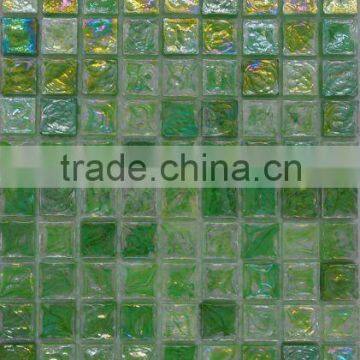 Glazed bright small decor green glass mosaic