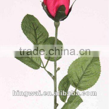 64cm Artificial Flower Rose Bud with 6 Leaves