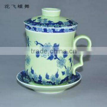 ceramic tea mugs with lid and sauce China tea cups