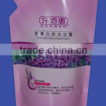 Standup detergent bag with spout