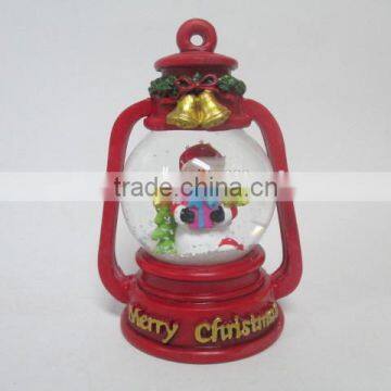 45mm snow global water ball with resin LANTERN base and SNOWMAN Inside