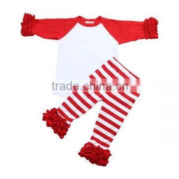 2016 wholesale wholesale boutique icing pants sets boutique ruffle sets christmas children garment