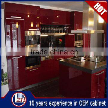 Factory Direct Modern Red UV High Gloss Kitchen Cabinet Manufacturer China