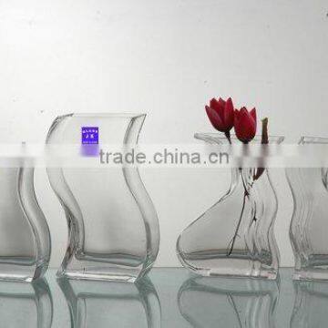 transparent glass vase