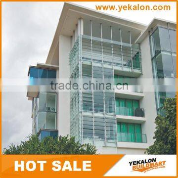 Yekalon Curtain Wall System Automatic Sun Shade Aluminium Metal Louver Window photo-5