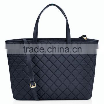 Designer quilted polyester handbag tote bag