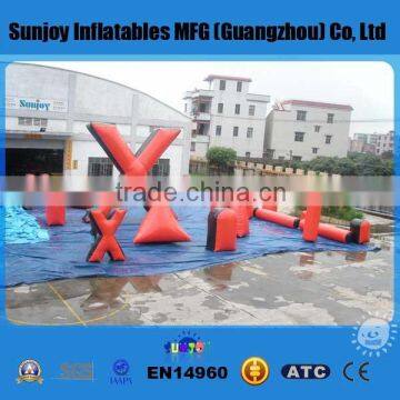 China Cheap Price 0.6 or 0.9mm pvc Inflatable paintball bunkers Obstacle Shooting Game