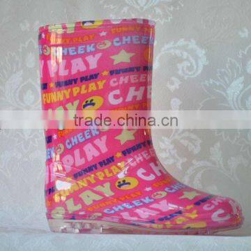 Pink wonderful letter baby rain boot