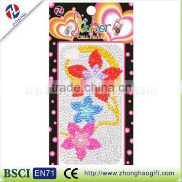 2016 new crystal beauty flower diamond mobile phone sticker