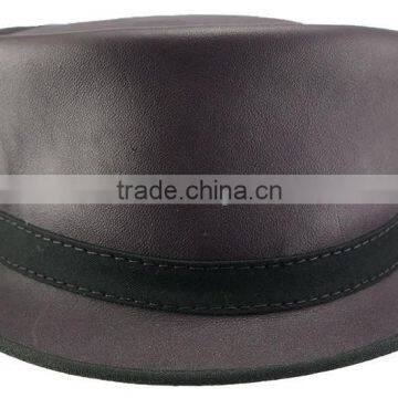 BLACK MEN GENUINE COWHIDE LEATHER TOP HAT