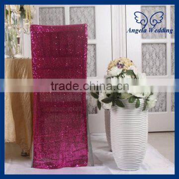 CH004G For sale 2015 cheap wedding metalic hot pink fuchsia sequin chair cover