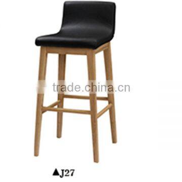 Antique solid wood pu leather bar chair J27