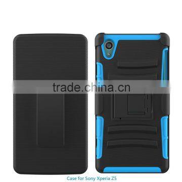 Low price china mobile phone Belt Clip Holster PC Slicion Case mobile phone cover for sony xperia z5 paypal accept
