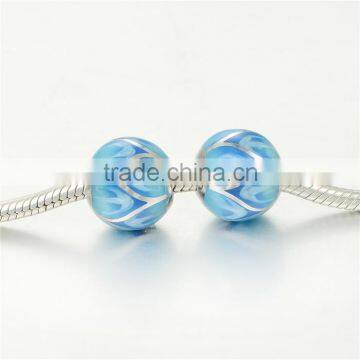 2016 Wholesale Bule Enamel 925 Silver Charm Bracelets AMLD001B photo-6