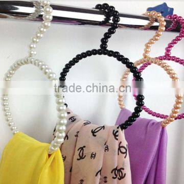 Creative Pearl Scarf Hanging Ring Rack, Circle Closet Hanger