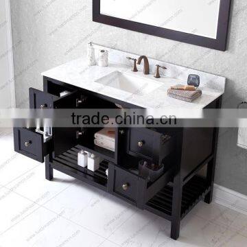48" Espresso Bathroom Design Wooden Cabinet With Mirror